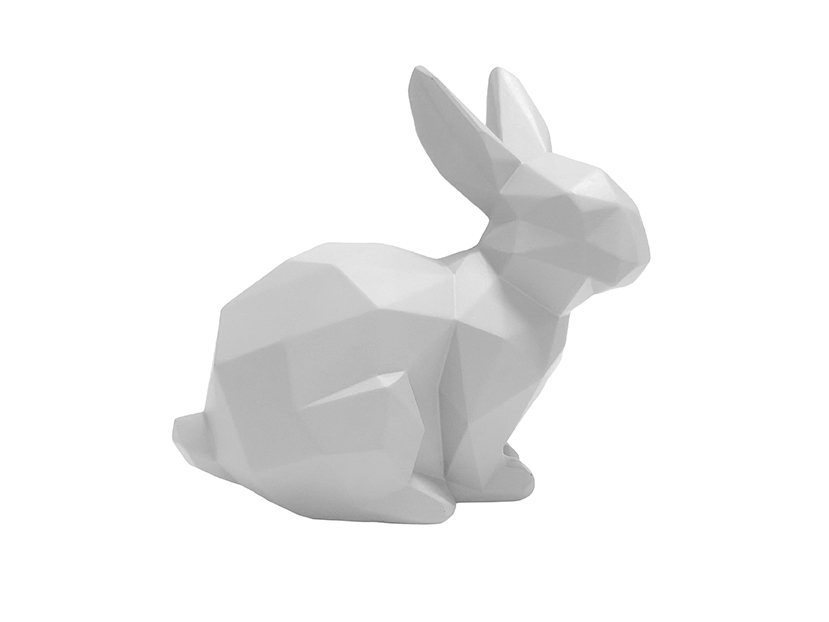 Origami Hase, Figur sitzend weiß
